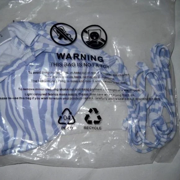 Womens stretch zebra print bikini top size L - Picture 3 of 3